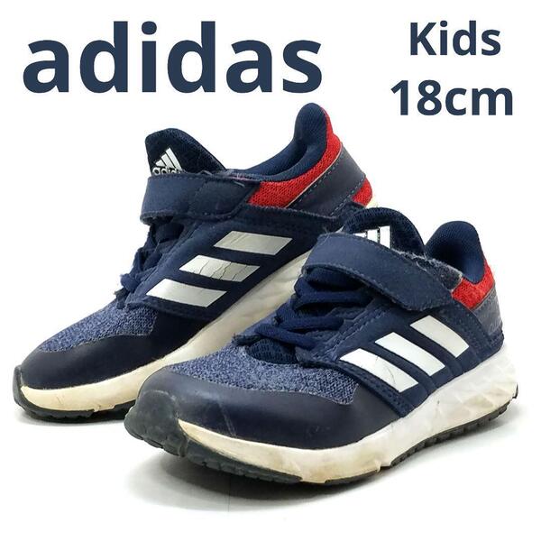 adidas アディダス キッズ スニーカー 18cm 子供靴 アディダスファイト ネイビー レッド ベルクロストラップ付き ART F34122