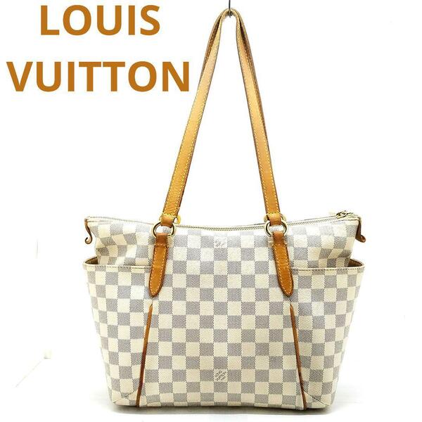送料無料 Louis Vuitton ルイヴィトン N41280 トータリーPM ダミエ アズール 肩掛け トート型 ショルダーバッグ ビジネス 通勤 フランス製