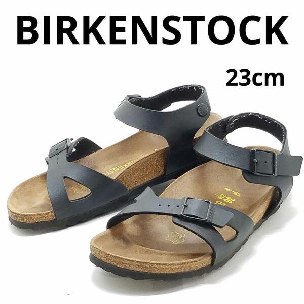 ビルケンシュトック BIRKENSTOCK リオ コンフォート サンダル 23cm ブラック 黒 MADE IN Germany サイズ36