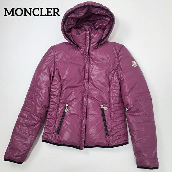 美品 正規品 MONCLER モンクレール ダウンジャケット ダウン ALES ショート丈 ワッペン 1 レディース M ダブルジップ