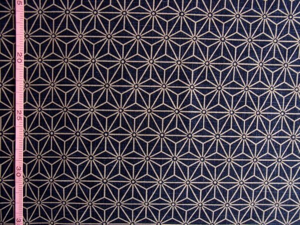 ★和柄シーチング♪麻の葉模様(濃紺)♪110×50★【NE1172-A】