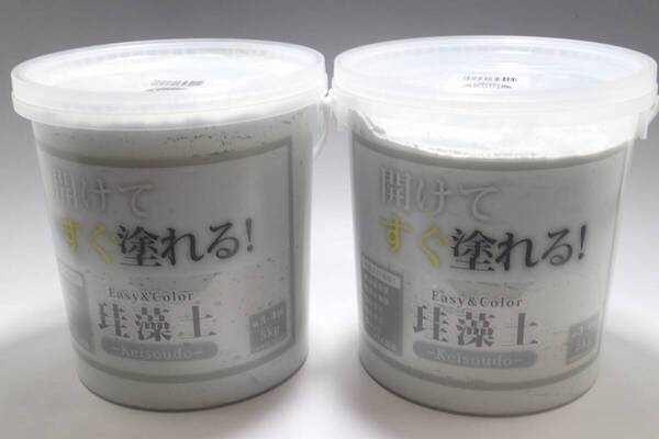 新品 送料無料 2缶 日本製 ワンウィル Easy&Color 珪藻土 5kg×2 ライトブルー ブルー 系 グレー 系 DYI 左官塗り 壁 クロス 石膏ボード