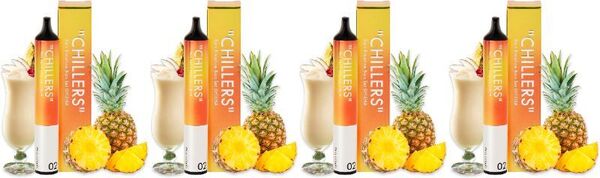 新品送料無料 4個セット CHILLERS シーシャ ベイプ VAPE 電子タバコ 2000回吸引 Pina colada 爆煙 パイナップル ココナッツ ベープ