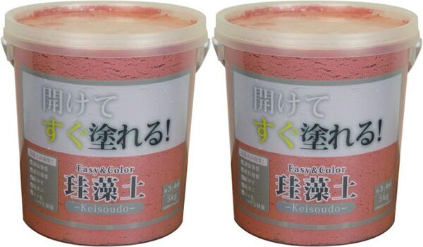 新品 送料無料 2缶 日本製 ワンウィル Easy&Color 珪藻土 5kg×2 テラコッタ 3793060008 左官塗り DYI 壁 クロス 石膏ボード