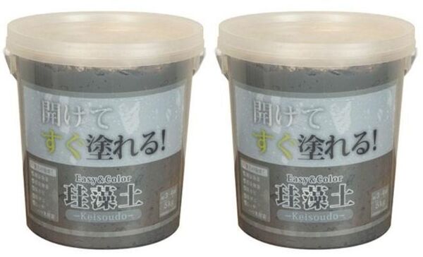 新品 送料無料 2缶 日本製 ワンウィル Easy&Color 珪藻土 5kg×2 オフブラック 3793060010 黒 ブラック 左官塗 DYI 壁 クロス 石膏ボード