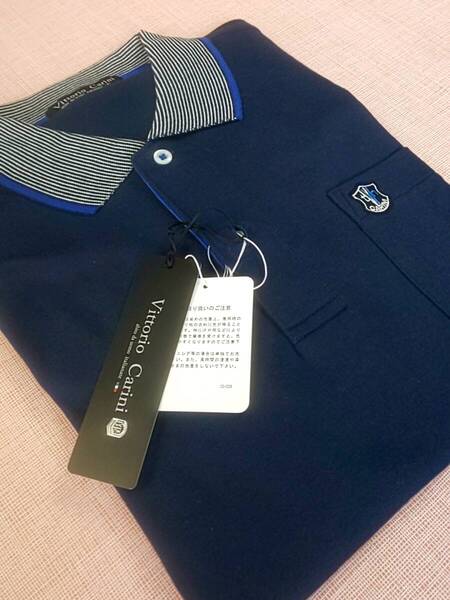 Vittorio Carini 新品 SALE!! 80%OFF 超特価 送料無料 長袖 ポロシャツ 48 Lサイズ ポケット付き 日本製 ゴルフ 8130-2004 訳あり