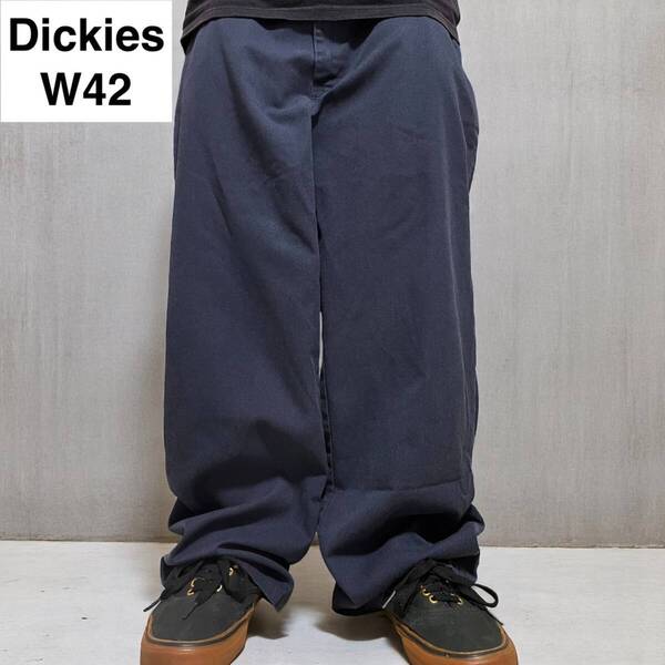 Dickies ディッキーズ ワークパンツ w42 l30 紺 ネイビー 古着 極太パンツ オーバーサイズ メンズ ディッキース メンズ ビッグサイズ