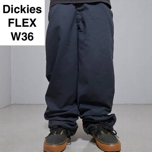 Dickies ディッキーズ フレックス ワークパンツ w36 紺 ネイビー 古着 極太パンツ メンズ FLEX ディッキース オーバーサイズ ボトムス
