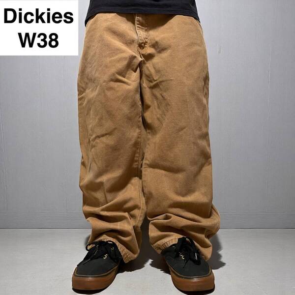 Dickies ディッキーズ ダック地 ペインターパンツ ワークパンツ w38 l30 キャメルブラウン カーキ 1939RBD 古着 ダック生地 ディッキース