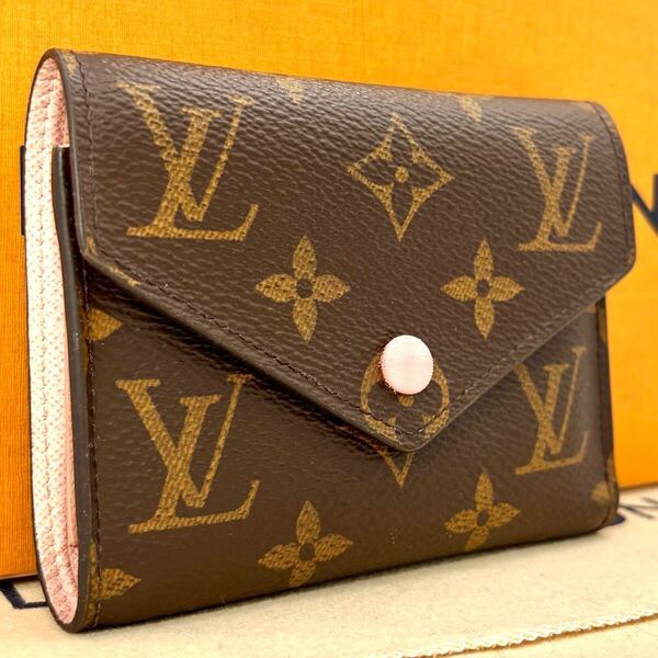 k39 ヴィクトリーヌ モノグラムローズ ピンク ルイヴィトン 三つ折り財布 LOUIS VUITTON