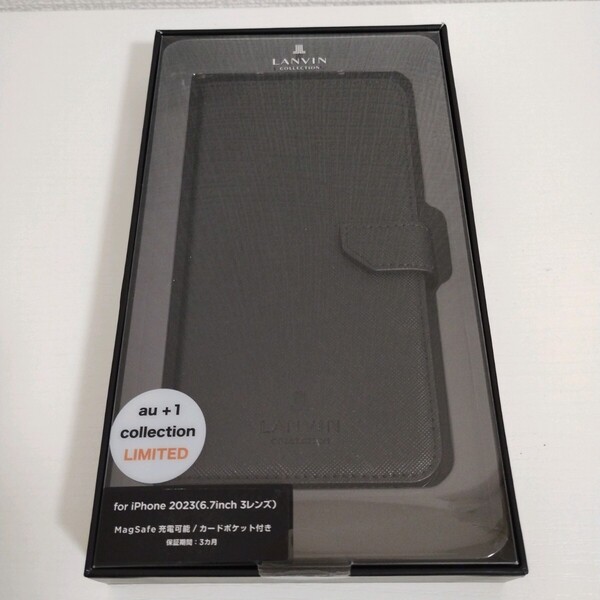 ☆新品未使用☆LANVIN COLLECTION ランバン コレクション iPhone15 Pro MAX スマホケース R23C042K ブラック スマホカバー 送料無料