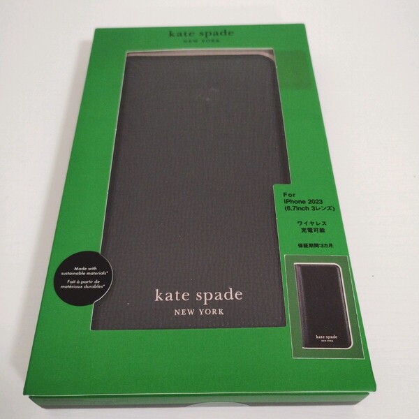 ☆新品未使用☆Kate spade NEW YORK ケイトスペード ニューヨーク iPhone15 Pro MAX スマホケース R23C040K ブラック 送料無料