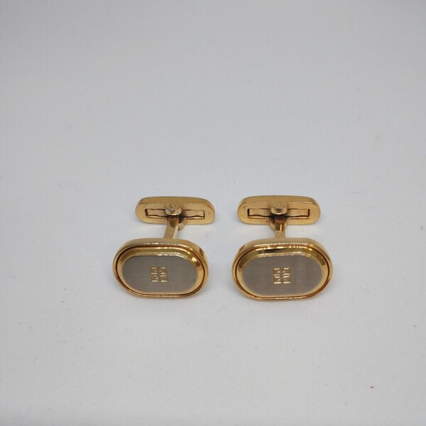 GIVENCHY ジバンシー カフスボタン カフリンクス アクセサリー 紳士 ビジネス メンズ ゴールド×シルバー カフス 小物 送料無料