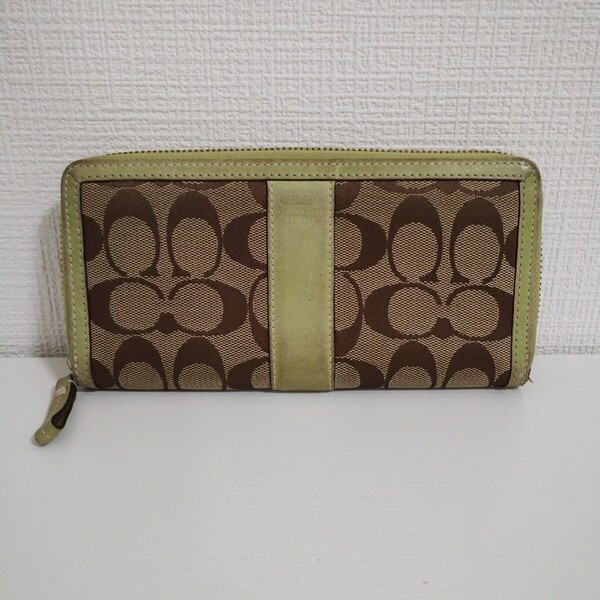 COACH コーチ 長財布 ラウンドファスナー キャンバス レザー シグネチャー ロングウォレット 小銭入れあり レディース ウォレット 送料無料