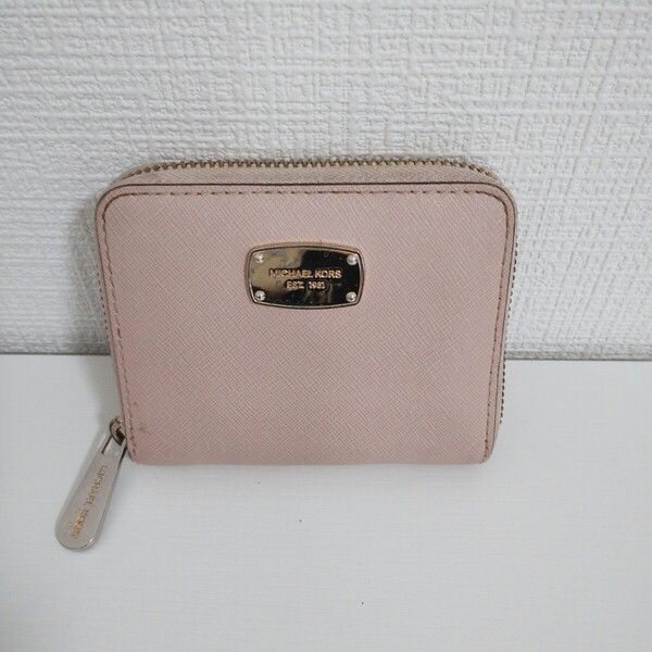 MICHAEL KORS マイケルコース 二つ折り財布 ラウンドファスナー レザー ピンク 小銭入れあり レディース ウォレット 財布 送料無料