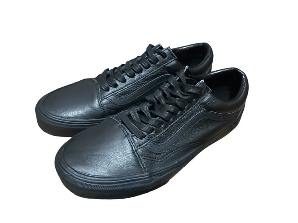 新品バンズOLDSKOOLブラックレザーERAエラsliponスリッポン28