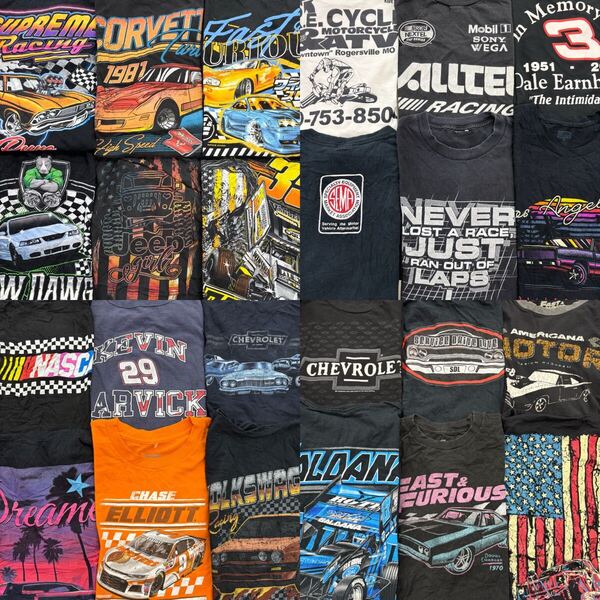 USA古着卸 まとめ売り ⑧ナスカー レーシング モーター系Tシャツ 24枚 ベール アソート シボレー コルベット アメ車 ワイルドスピード
