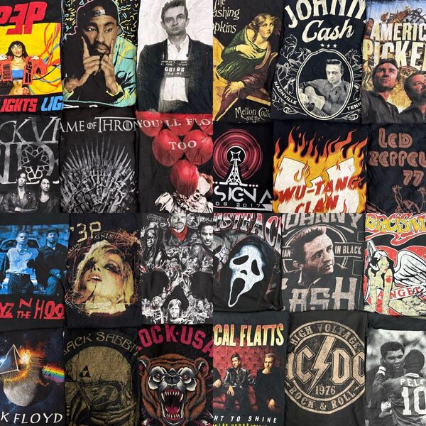 USA古着卸 まとめ売り 25 バンド ムービー ヒューマンTシャツ 24枚 ベール アソート ミュージック ロック アーティスト 映画 ドラマ