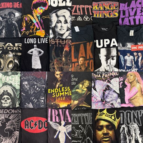 USA古着卸 まとめ売り 26 バンド ムービー ヒューマンTシャツ 24枚 ベール アソート ミュージック ロック アーティスト 映画 ドラマ