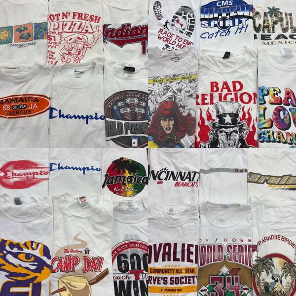 USA古着卸 まとめ売り 31 メンズ白Tシャツ 24枚 ベール アソート M L XL プリント ホワイト