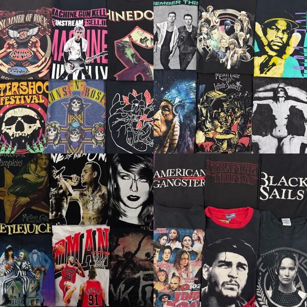 USA古着卸 まとめ売り 32 バンド ムービー ヒューマンTシャツ 24枚 ベール アソート ロック ミュージック アーティスト 映画 ドラマ