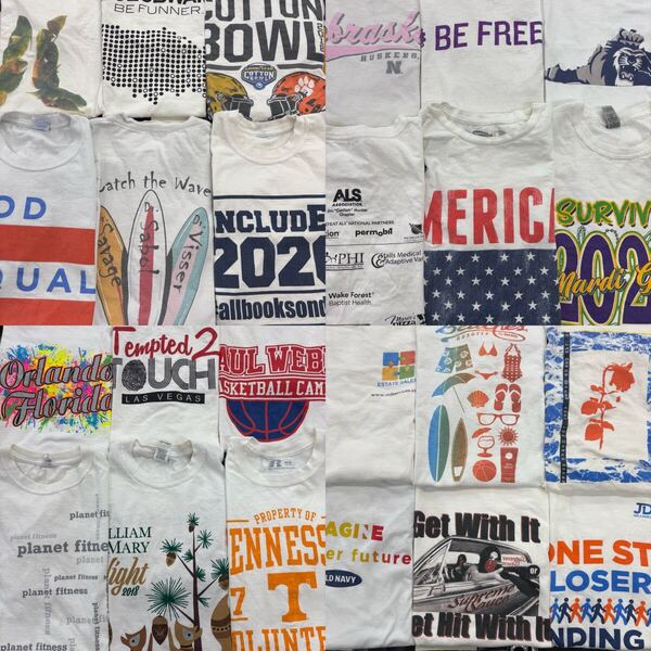 USA古着卸 まとめ売り 41 メンズ白Tシャツ A品 24枚 ベール アソート プリント 刺繍 ワンポイント S M L XL