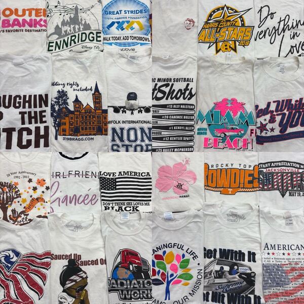 USA古着卸 まとめ売り 42 メンズ白Tシャツ A品 24枚 ベール アソート プリント 刺繍 ワンポイント S M L XL