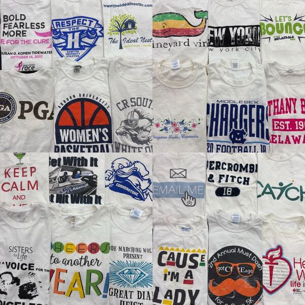 USA古着卸 まとめ売り 43 メンズ白Tシャツ A品 24枚 ベール アソート プリント 刺繍 ワンポイント S M L XL