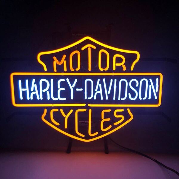 『本物ネオン管』即日発送★ハーレーダビットソン★ネオン看板Harley-Davidson アメリカン雑貨 ガレージ アメ車 世田谷ベース