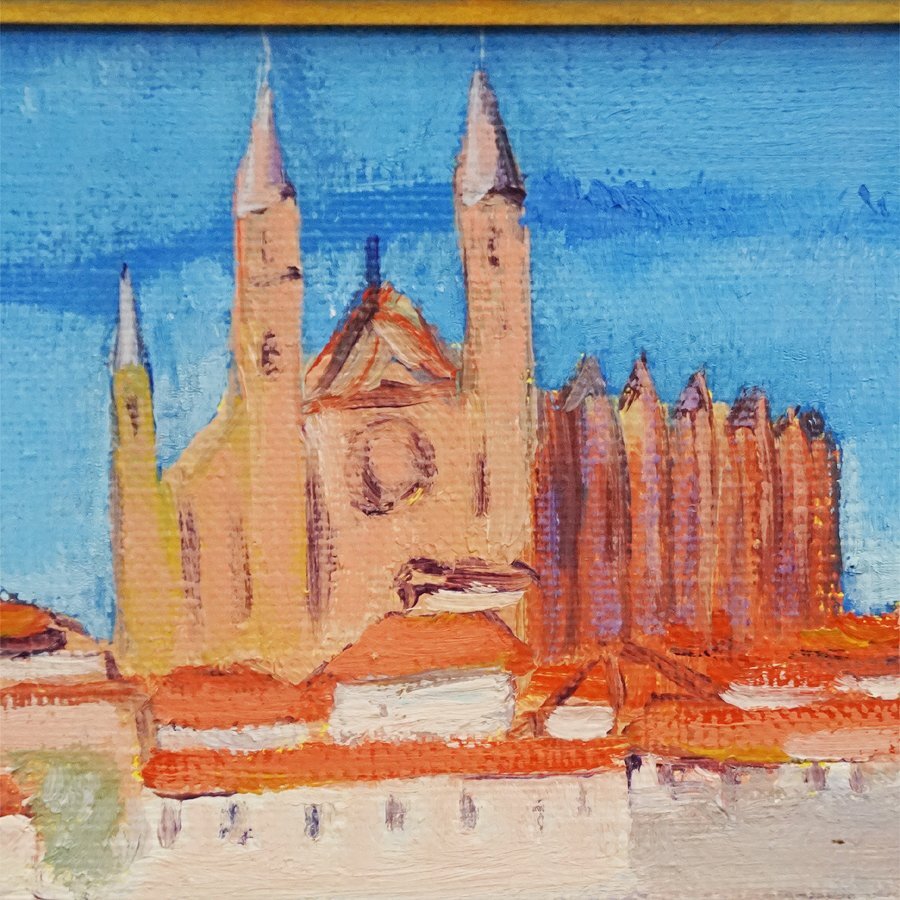 西谷勝輝 油彩 SM 風景画 油絵 絵画 肉筆 額装 直筆 原画 海外