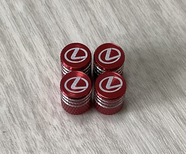 レクサス LEXUS エアーバルブキャップ レッド 4個セット 送料無料