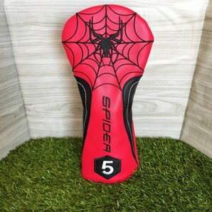 【FW】5番ゴルフヘッドカバー フェアウェイウッド用 赤スパイダー