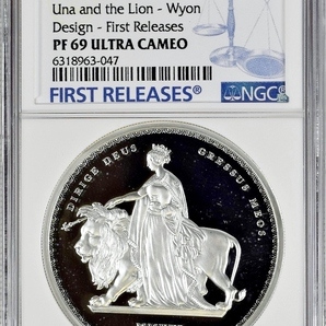 2021年 セントヘレナ ウナとライオン 2ポンド 2オンス 2oz プルーフ銀貨 NGC PF69 ULTRA CAMEO First Releases マスターピースコレクション