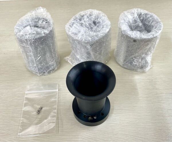 送料込 アルミファンネル 黒 4個セット CRキャブレター スモールボディ用 CR29 CR31 CR33 未使用新品 イモネジ4個付 ブラックアルマイト