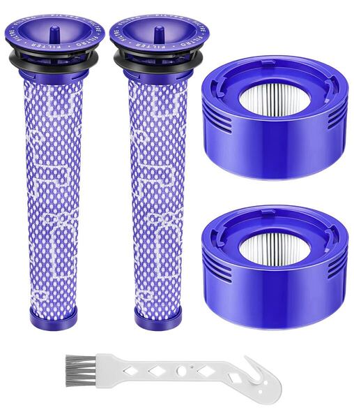 P)ダイソン V7 V8 SV10 SV10D掃除機 用 フィルター 掃除機フィルター 互換、プレフィルター * 2個 ポストモーターフィルター *2個