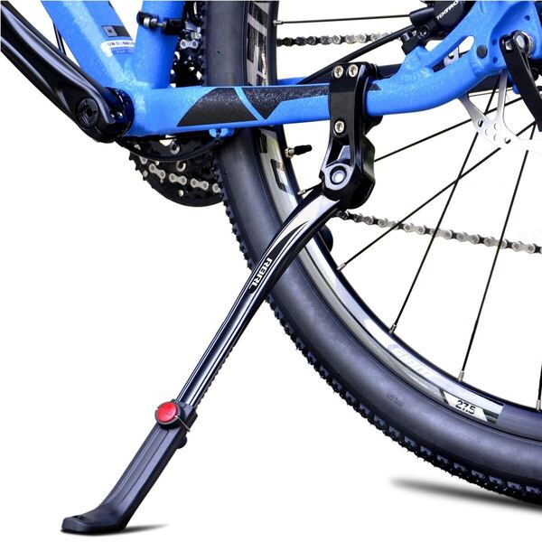 ①RBRLユニバーサル自転車キックスタンド、24~28インチのマウンテンバイク/ロードバイク/BMX用の高さ調節可能なアルミ合金