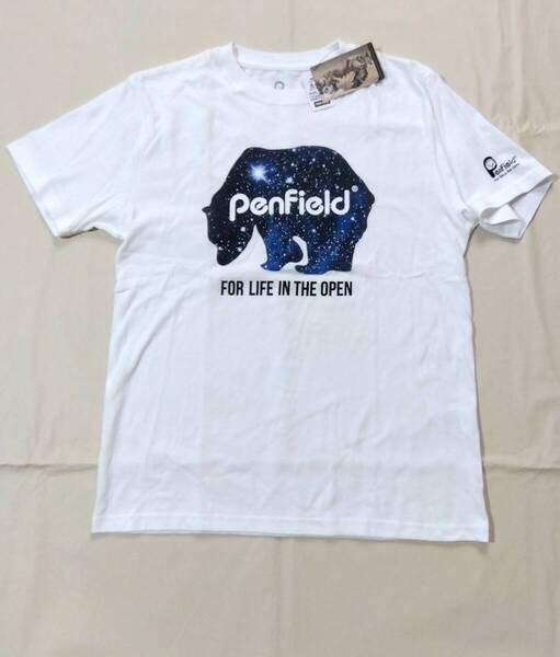 タグ付き 未使用 Pen Field ペンフィールド 半袖Tシャツ メンズ L 半T 白 プリント ロゴ クマ 星空 7628