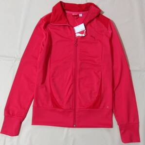 未使用 タグ付き PUMA プーマ ジャージ 上着 トラックジャケット レディースS 濃ピンク 赤 160cm 女の子にも 7606
