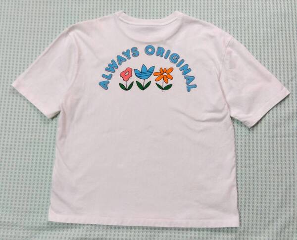 adidas originals 半袖 バックプリント フローラル 花 グラフィック トレフォイル Tシャツ 165/88 L 半T アディダスオリジナルス 7650