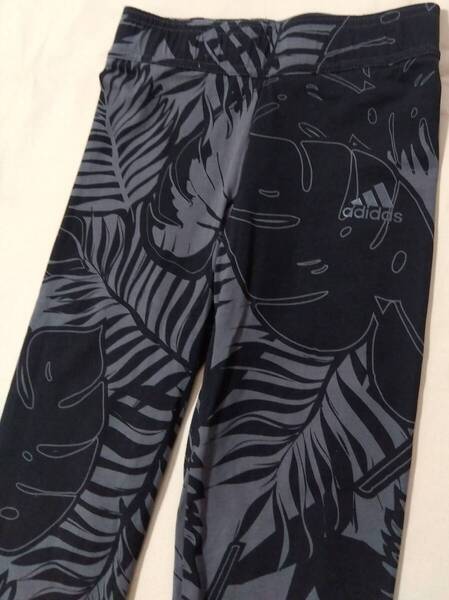 adidas アディダス YG AOP ジュニア レギンス ロングタイツ スパッツ 140cm 黒 ボタニカル 総柄 7594