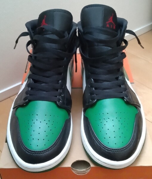 ★美品 NIKE ナイキ AIR JORDAN 1 エアジョーダン1 MID PINE GREEN パイングリーン 554724-067 サイズ 27.5 US9.5★