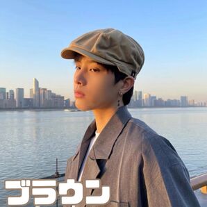 帽子 キャップ ゴルフ ブラウン 茶 キャスケット ゴルフ 韓国 ハンチング
