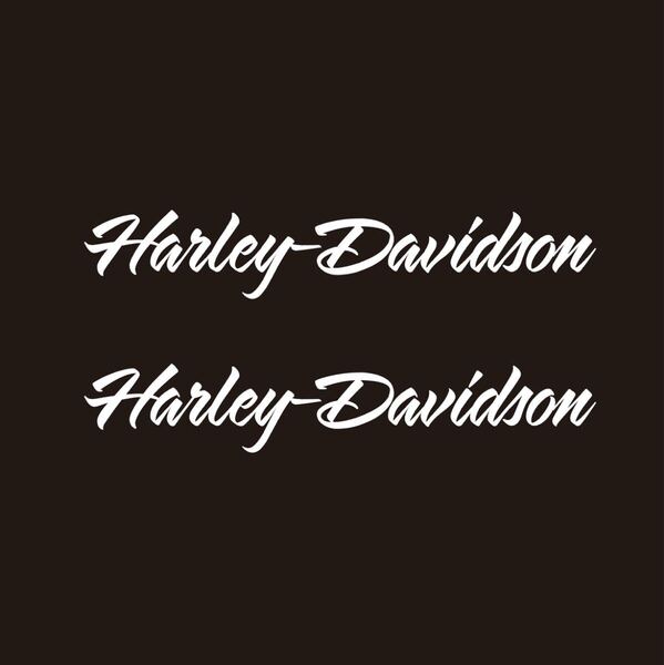 Harley-Davidson デカール 2枚セット ホワイト lettering ハーレー ダビッドソン カッティングステッカー