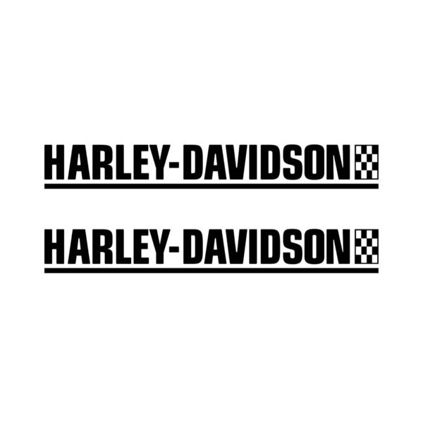 Harley-Davidson デカール ブラック 2枚セット チェッカーフラッグ ハーレーダビッドソン ステッカー