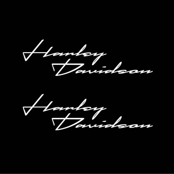 Harley-Davidson デカール 2枚セット ホワイト ハーレー カッティングステッカー