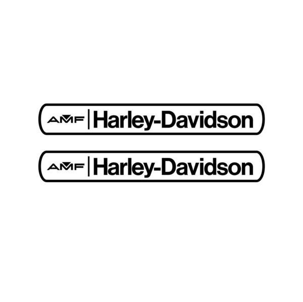 Harley-Davidson デカール ブラック 2枚セット AMF ハーレーダビッドソン ステッカー