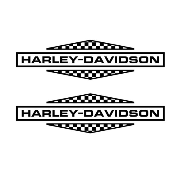 Harley-Davidson チェッカーデカール ブラック 2枚セット ハーレーダビッドソン ステッカー