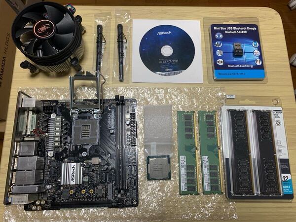 美品 Intel Core i7-7700 ASRock H270M-ITX/ac CPU メモリ DDR4 16gb 32gb CPUクーラー