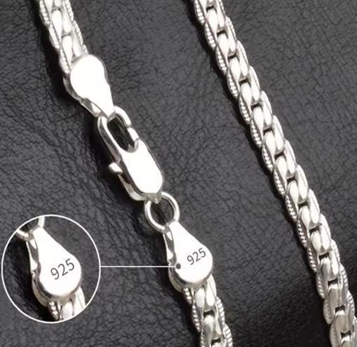 1076 シルバー S925 刻印 ネックレス 46㎝ プラチナ コーティング アクセサリー ジュエリー チェーン 騎兵 メンズ シンプル ペンダント