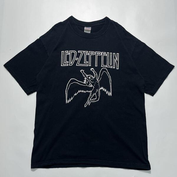 00's レッドツェッペリン バンドTシャツ バンT ロックT L 黒 ブラック Y2K ミュージックTシャツ HTK6557